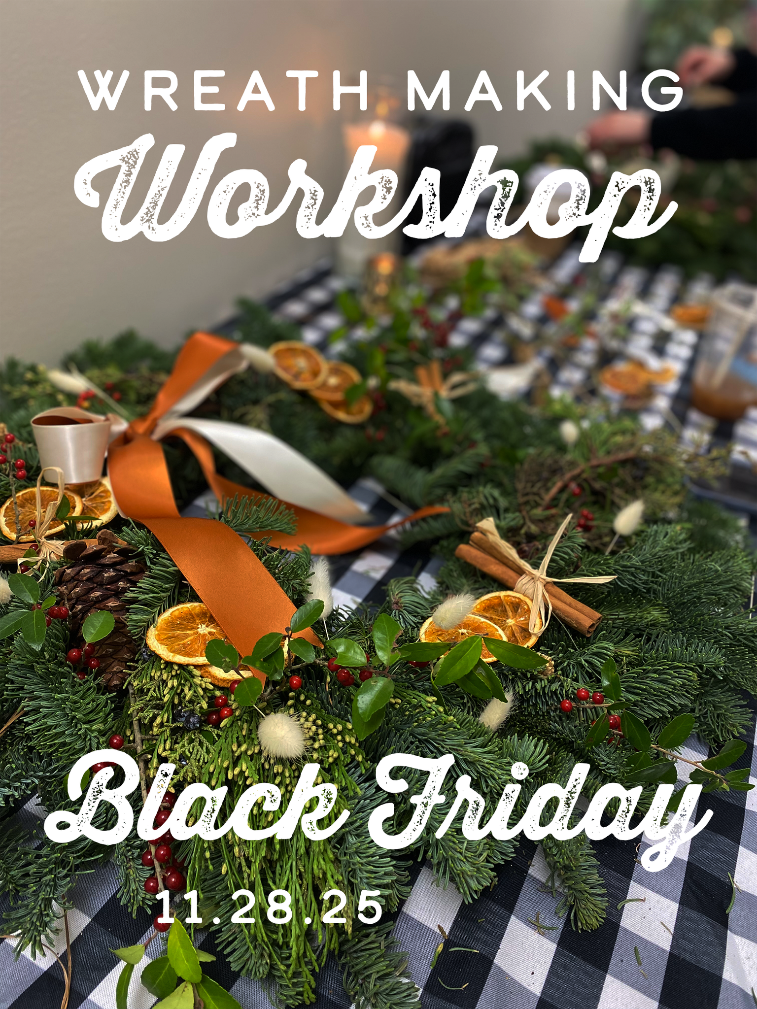 Natural Wreath Decorating Workshop in Charleston, South Carolina