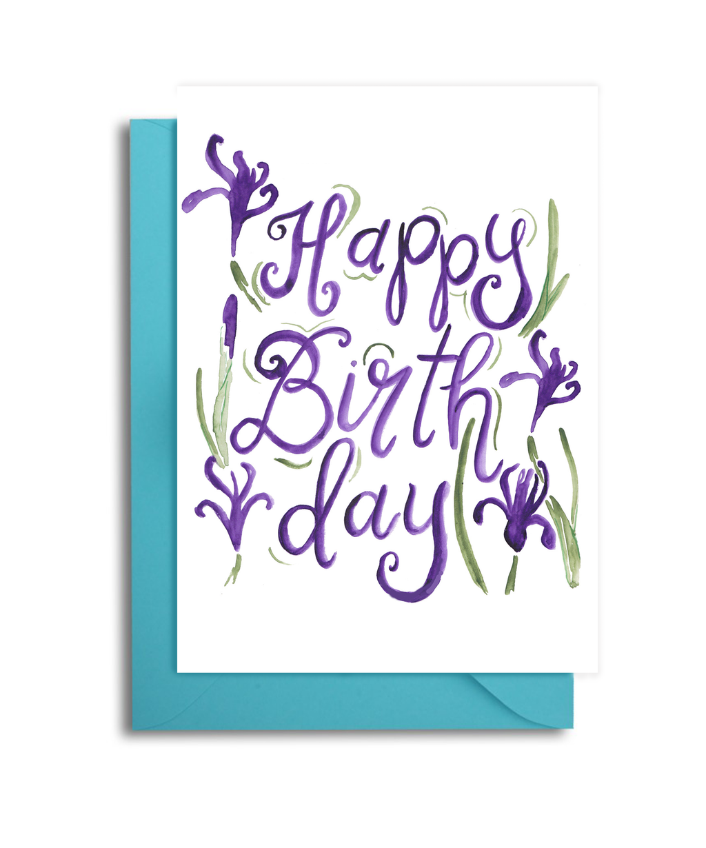 Irises Birthday Card