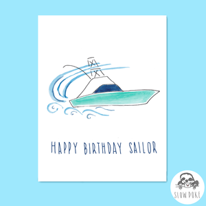 Sport Fisher Boat Birthday Card