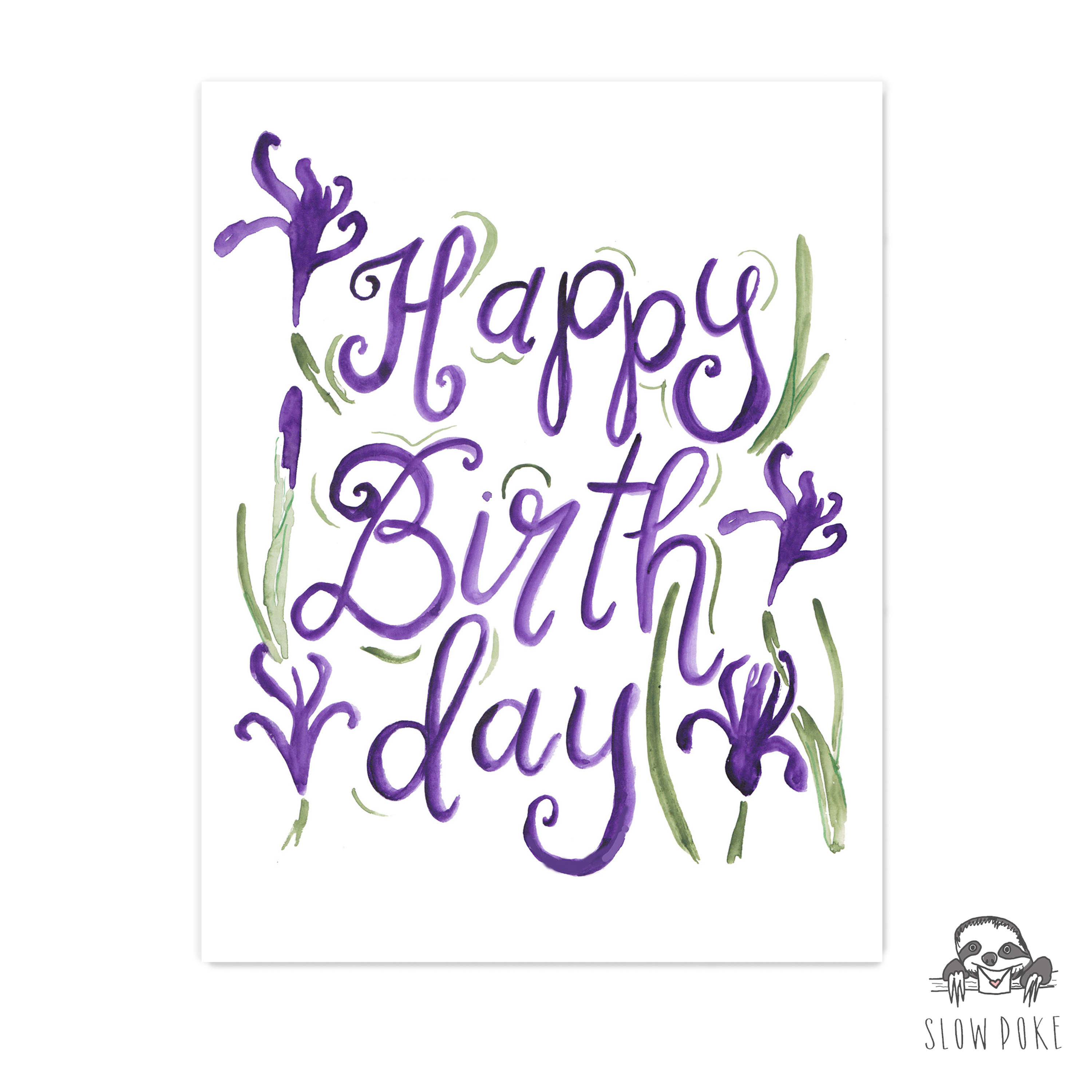 Irises Birthday Card