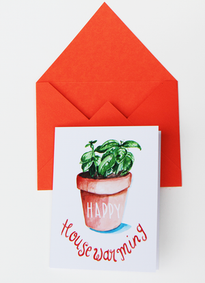 Basil Plant Housewarming Card